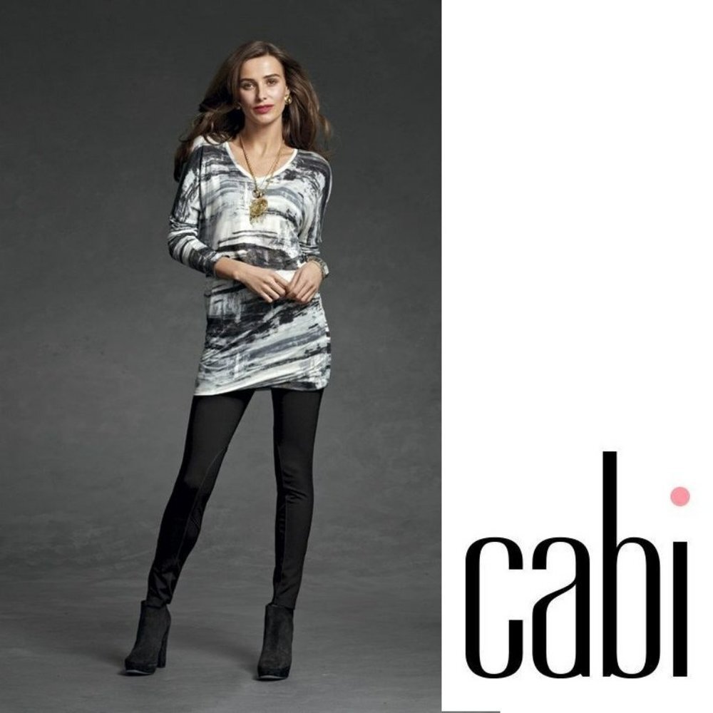 CABI Ponte Legging Womens XS Skinny Pant $89 Black Solid Ankle Zip #144 Career